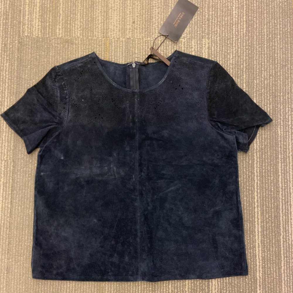 Genuine Leather Shell Top